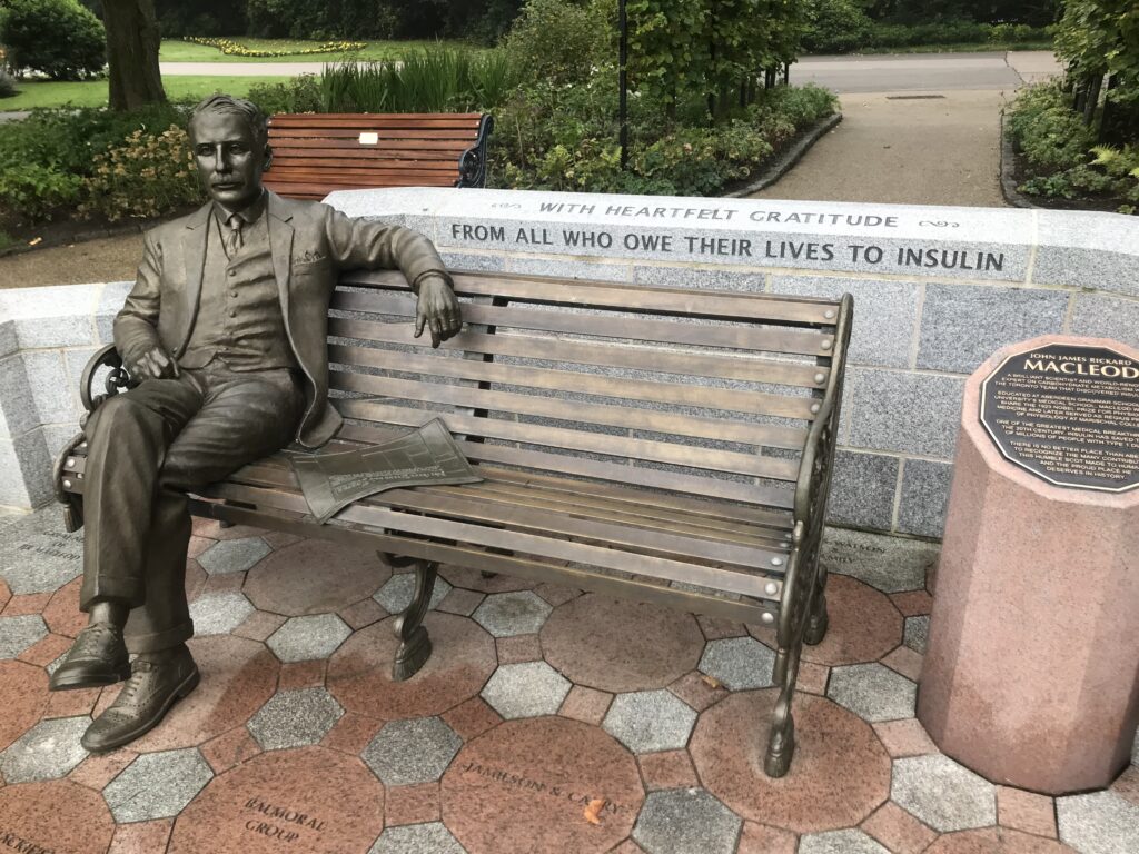 Memorial statue of insulin pioneer and native of Aberdeen, John James Rickard Macleod.